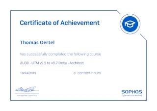 Sophos AU30 Certificate