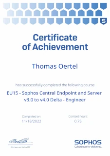 Sophos EU15 Certificate