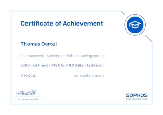 Sophos SU80 Certificate